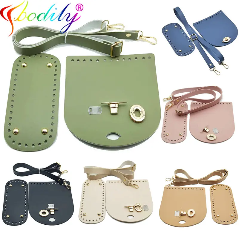 Top Trends: 3Pcs / Set Leather Bag Strap Handmade Handbag Woven High Quality Bag Bottoms With Hardware Accessories For DIY Shoulder Handbag Shoppable Styles