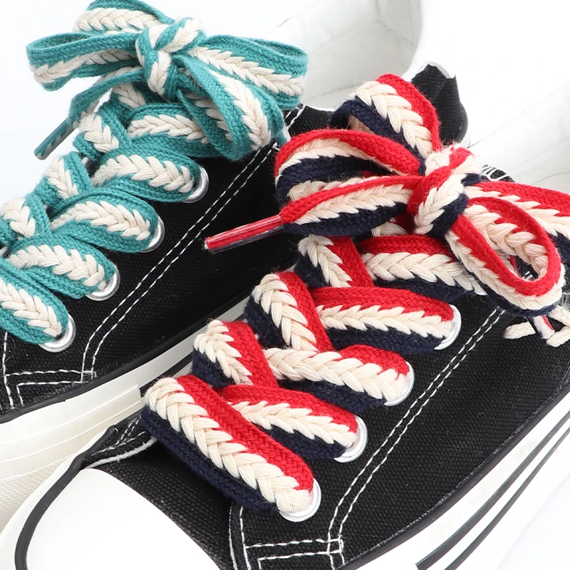 Top Trends: 100 CM Flat Shoelaces Non-slip Wear-resistant Pure Cotton Shoe Laces Man And Woman For Sneakers Shoe Accessories Shoestrings Shoppable Styles