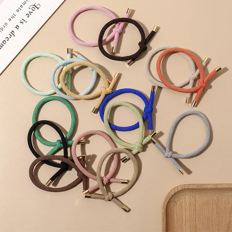 Top Trends: 20 Styles Colorful Knot Fabric Hair Ties Band Basic Elastic Ring Hoop Unisex Modelling Making Scrunchies Hair Accessories Shoppable Styles - Image 3