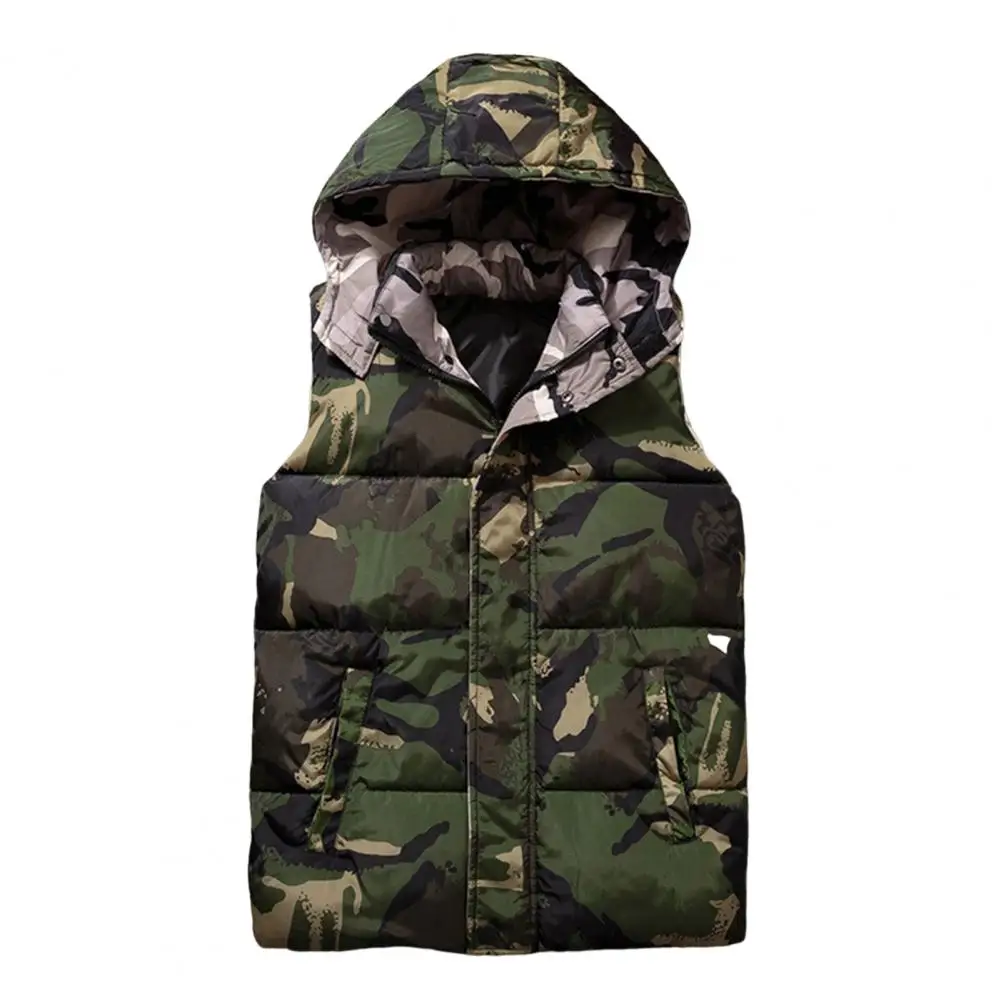 Top Trends: New Autumn Warm Sleeveless Jacket Male Winter Waistcoat Camouflage Thickened Cotton Padded Zipper Hooded Vest Coat Outwear Shoppable Styles