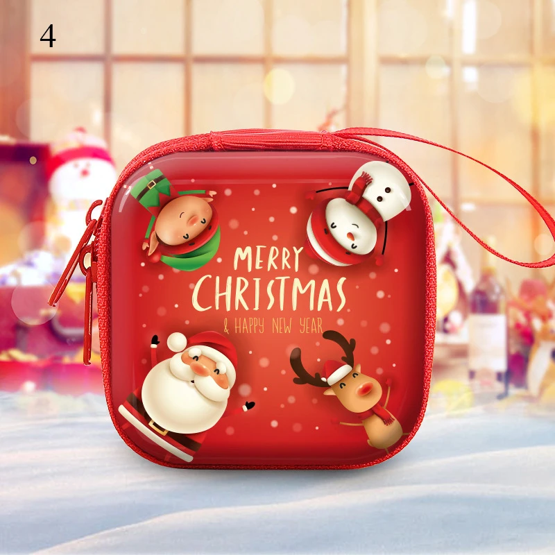 Top Trends: Tinplate Coin Purse Earphone Storage Bag Christmas Gifts Santa Claus Elk Pattern Coin Purse Key Coin Coin Bag Red Coin Purse Shoppable Styles - Image 2