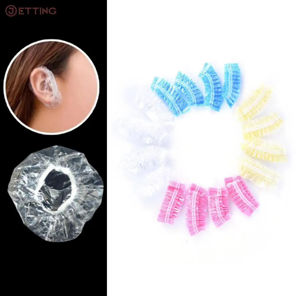 Top Trends: 100Pc Thickened Disposable Plastic Waterproof Ear Protector Cover Cap Salon Hairdressing Dye Shield Earmuff Shower Tool Ear Muff Shoppable Styles