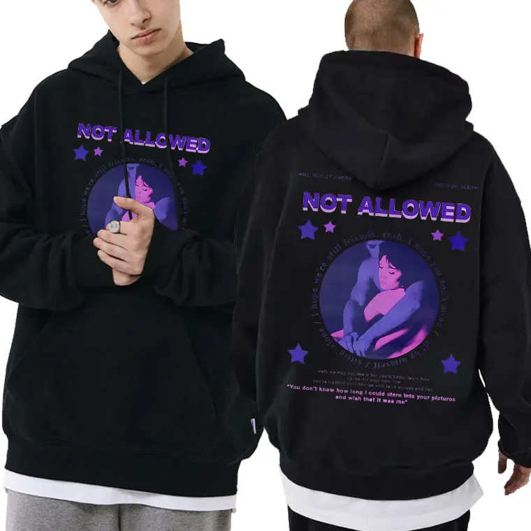 Top Trends: Tv Girl Not Allowed Print Hoodie French Exit Album Sweatshirt Men Oversized Streetwear Unisex Casual Hoodies Hooded Sweatshirts Shoppable Styles