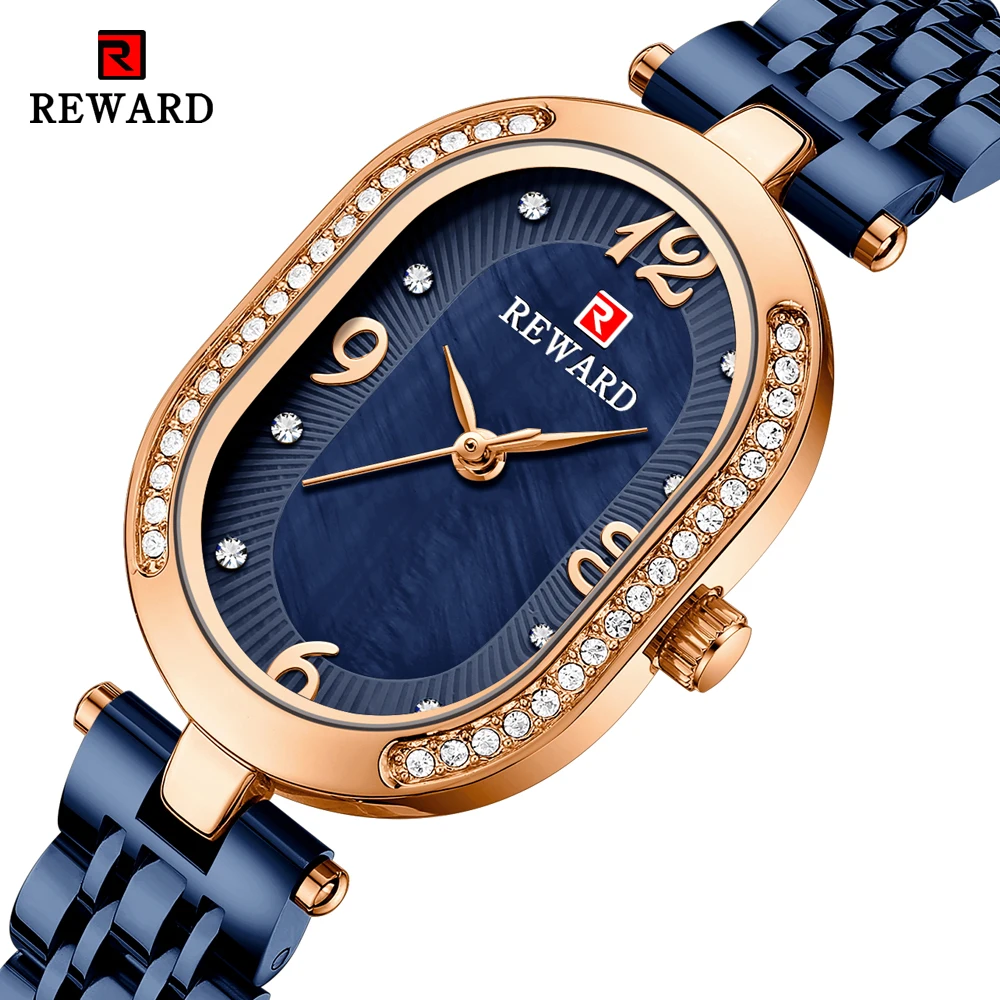 Top Trends: REWARD Watch Women Luxury Brand Stainless Steel Rhinestone Women&#039;s Bracelet Watches Quartz Waterproof Female Relogio Feminino Shoppable Styles