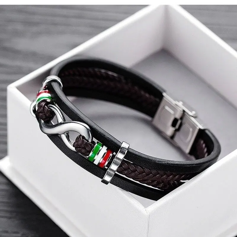 Top Trends: Daily Wear Multilayer Braided Leather Wrap Bracelet Mature Men's Cool Trend Casual Folding Buckle Bracelet Jewelry Shoppable Styles