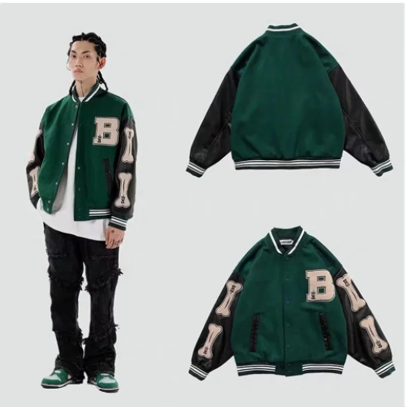 Top Trends: Men Baseball Jackets 2023 Spring New Long Sleeve Bomber Jacket Ins Hip Hop Youth Couples Jacket Men Loose Coat A0008 Shoppable Styles - Image 5