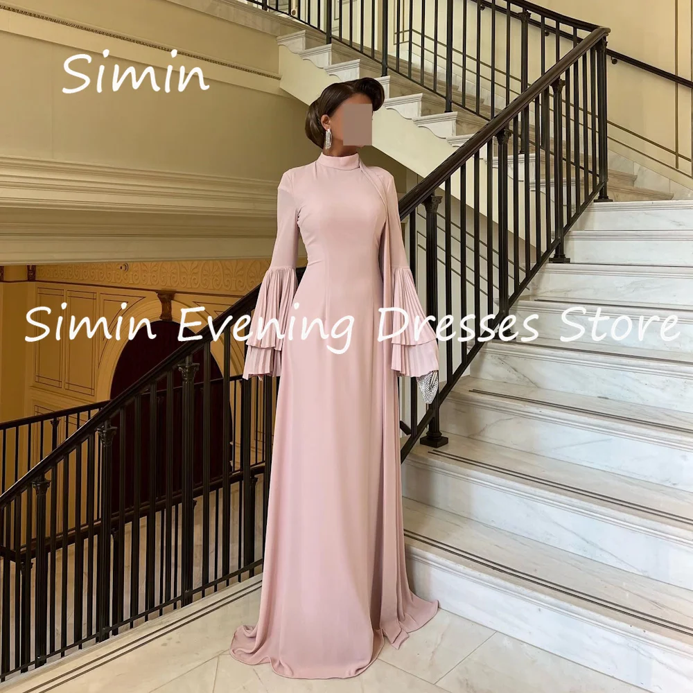 Top Trends: Simin Satin Mermaid O-neck Saudi Ruffle Formal Prom Gown Floor-length Arab Evening Elegant Party Dresses For Women 2023 Shoppable Styles