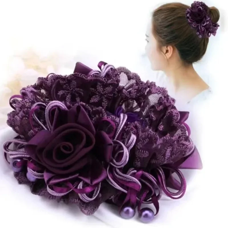 Top Trends: Korean Style Lace Big Head Flower Rubber Band Large Intestine Hair Band Updo Hair Rope Hair Elastics Girls Items Shoppable Styles