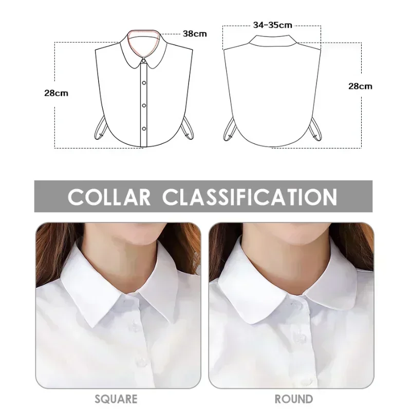 Top Trends: Cotton Fake Collar Blouse For Women Men Detachable Shirt Collar Solid Color False Collars Shirts Clothes Decoration Accessories Shoppable Styles - Image 4