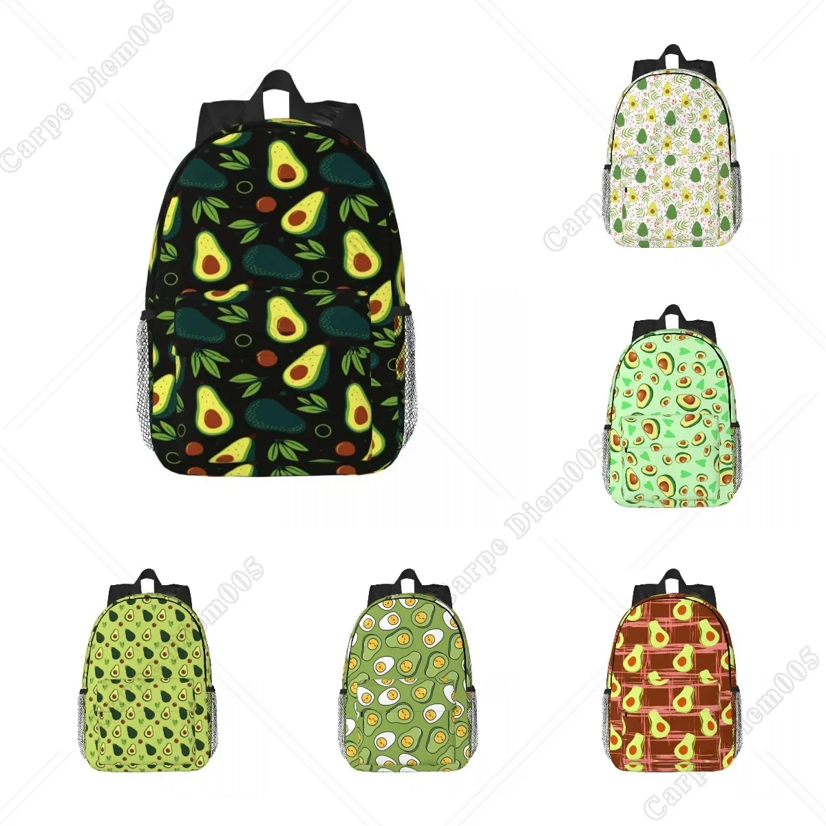 Top Trends: Green Avocado Plant Fruit Pattern Backpack For Men Women Waterproof School College Bag Printing Bookbag Shoppable Styles