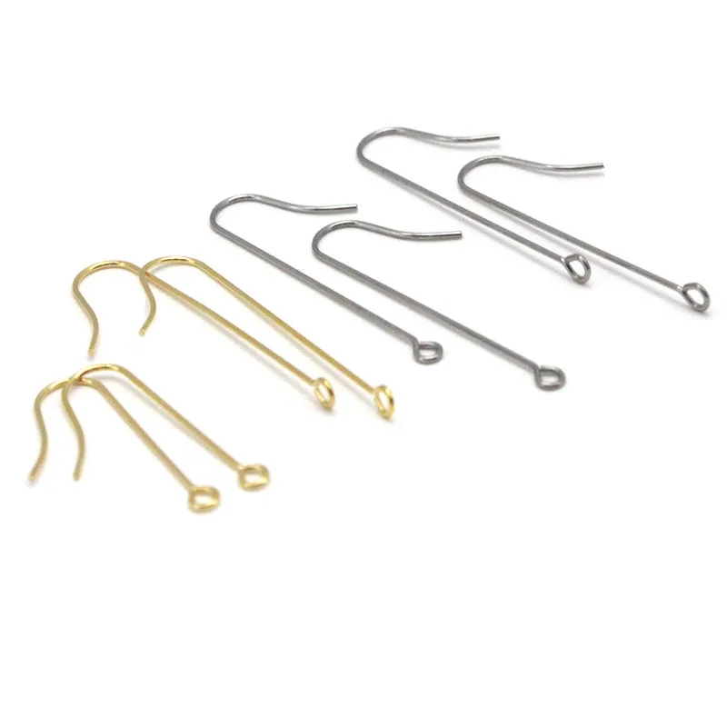 Top Trends: 20PCS 316 Stainless Steel Simple Earrings Hooks For For Jewelry Making Hypoallergenic Women Dangle Earring Clasps Earwires DIY Shoppable Styles