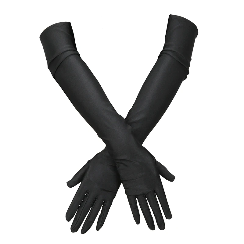 Top Trends: Women Long Gloves Finger Elbow Protection Opera Evening Party Prom Costume Adult Fashion Accessories Breathable Black Mittens Shoppable Styles