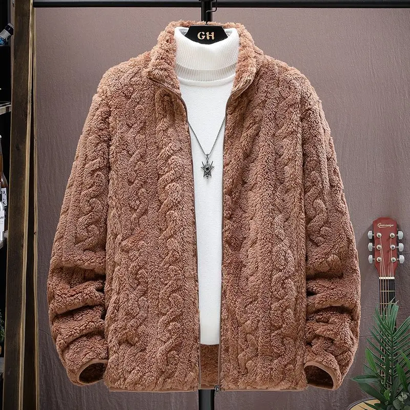 Top Trends: Fashion Stand Collar Loose Solid Color Casual Jackets Men's Clothing 2023 Winter Oversized All-match Tops Korean Warm Coats Shoppable Styles