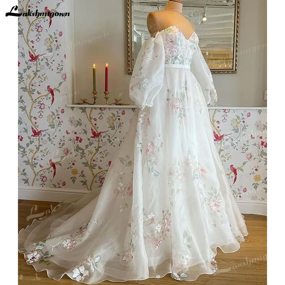 Top Trends: Elegant Sweetheart Flowers Wedding Dress A Line Organza Removable Sleeve Bridal Gown Custom Made Vestido De Novia Wedding Gown Shoppable Styles