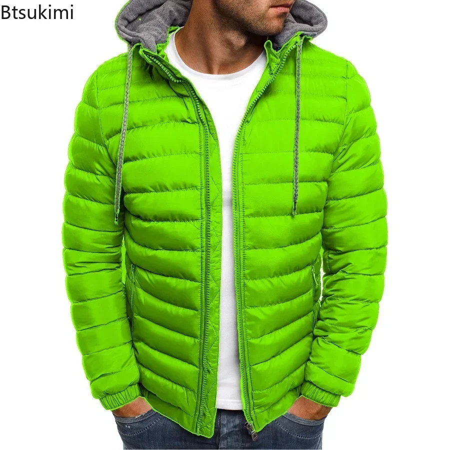 Top Trends: New Autumn Winter Men&#039;s Parkas Solid Hooded Cotton Coat Jacket Casual Warm Clothes Mens Overcoat Streetwear Puffer Jacket Male Shoppable Styles