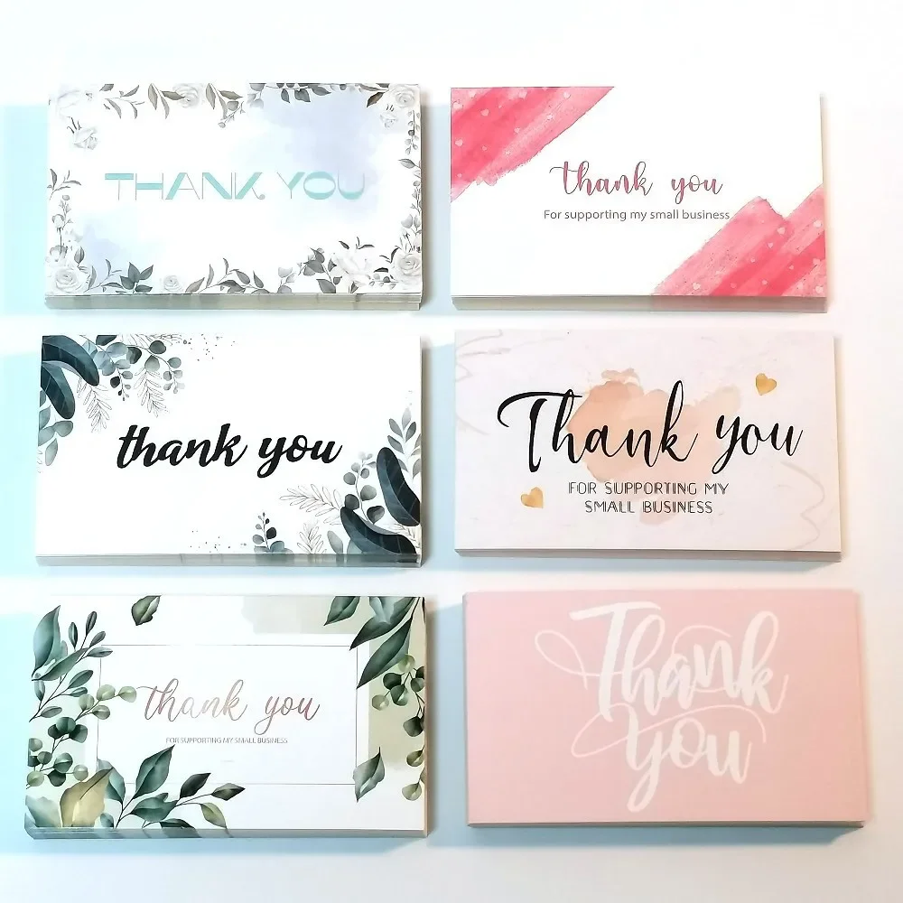 Top Trends: 35 Types 9.0x5.4cm Pink Brown Custom Thank You Cards For Small Bussiness Gift Box Greeting Label Decoration Packaging Supplies Shoppable Styles