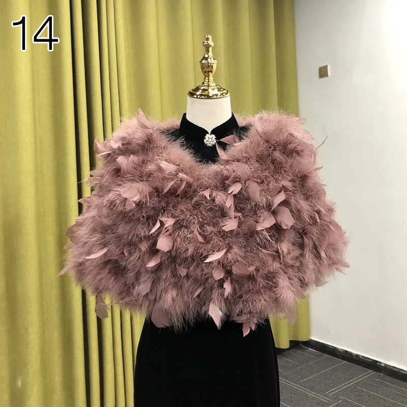 Top Trends: Real Ostrich Feather Wedding Shawl Women Winter Fur Wrap Cape Scarf Fluffy Feather Bridal Shrug Party Stoles Bride Cape Cloak Shoppable Styles - Image 2