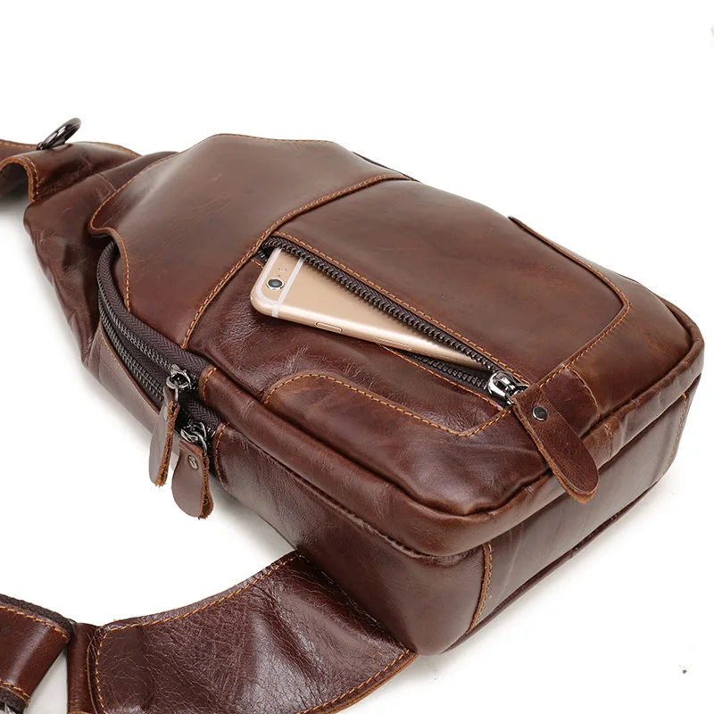 Top Trends: Leisure And Fashionable Style Men's Chest Bag, Made Of High Quality Real Soft Cow Leather Crossbody Bags For Men Small Purse Bag Shoppable Styles