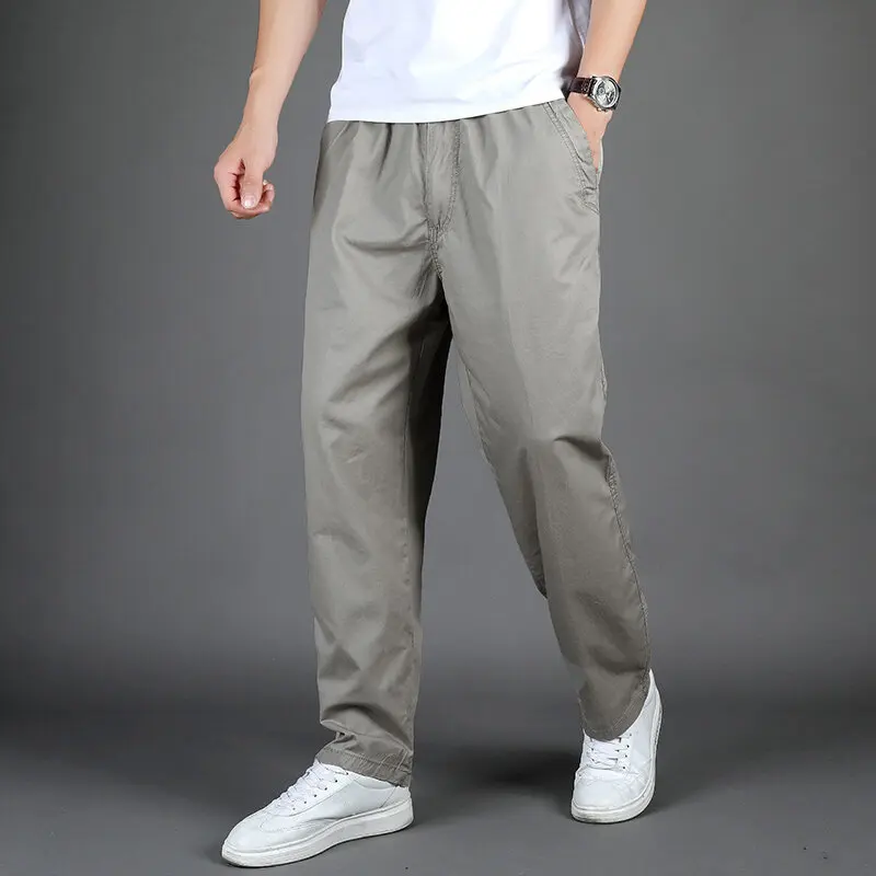 Top Trends: Spring And Autumn Men&#039;s Pure Cotton Washed Elastic Spliced Drawstring Pockets Fashion Solid Color Casual Versatile Casual Pants Shoppable Styles