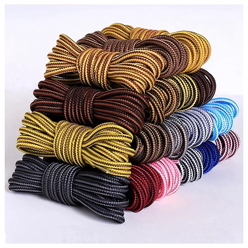 Top Trends: 1Pair Striped Double Color Shoe Laces Boots Outdoor Sport ShoeLaces Cotton Round Shoelace 18 Colors Length 70CM 90CM 120CM 150CM Shoppable Styles