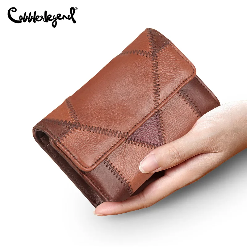 Top Trends: Cobbler Legend Women's Wallet Made Of Genuine Leather Wallet Short Coin Purse Ladies Stitching Leather Folding Card Card Holder Shoppable Styles