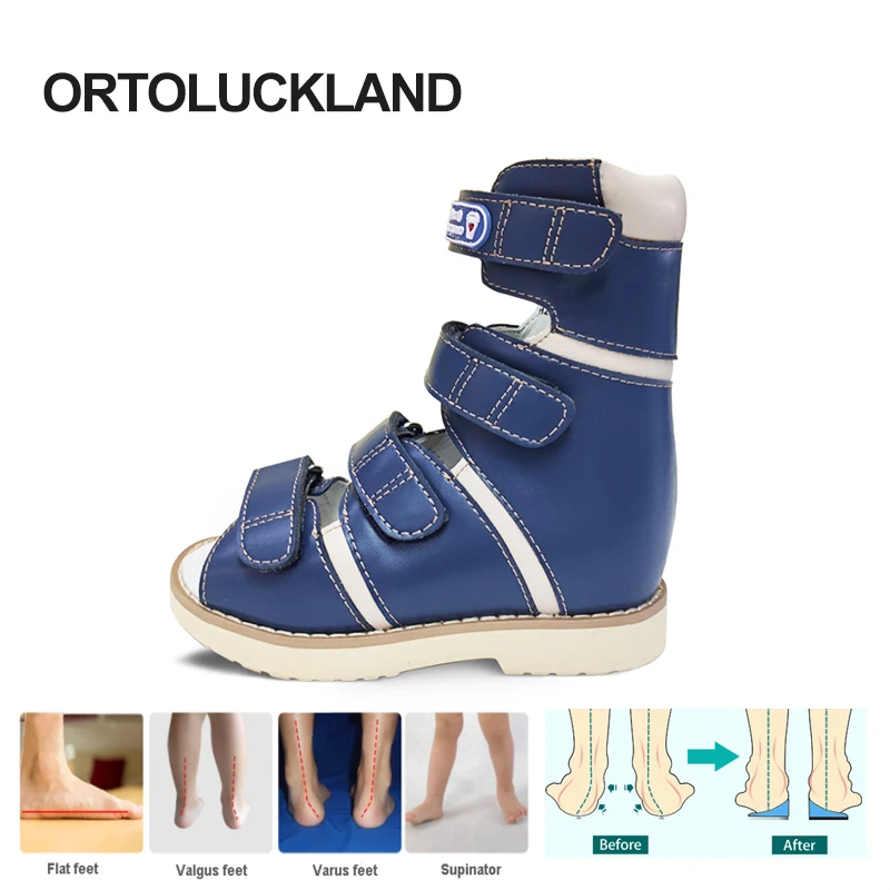 Top Trends: Toddler Boys High Ankle Orthopedic Shoes For Kids Blue Leather Ortoluckland Children Clubfoot Sandals With Arch Support Insole Shoppable Styles