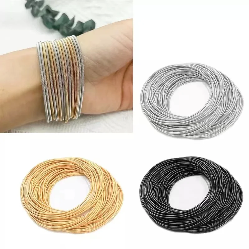 Top Trends: New Fashion Spiral Telescopic Carbon Steel Bangles Set For Women Gold Plated Spring Bracelet Elastic Non-Slip Bracelet Gifts Shoppable Styles