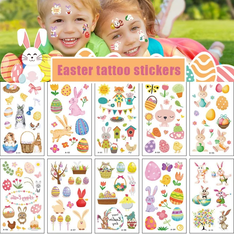 Top Trends: 10 Pack Fake Tattoo Stickers Cartoon Temporary Tattoos Kids Arm Tattoos For Kids Easter Bunny Egg Fun Party Tattoo Stickers Shoppable Styles