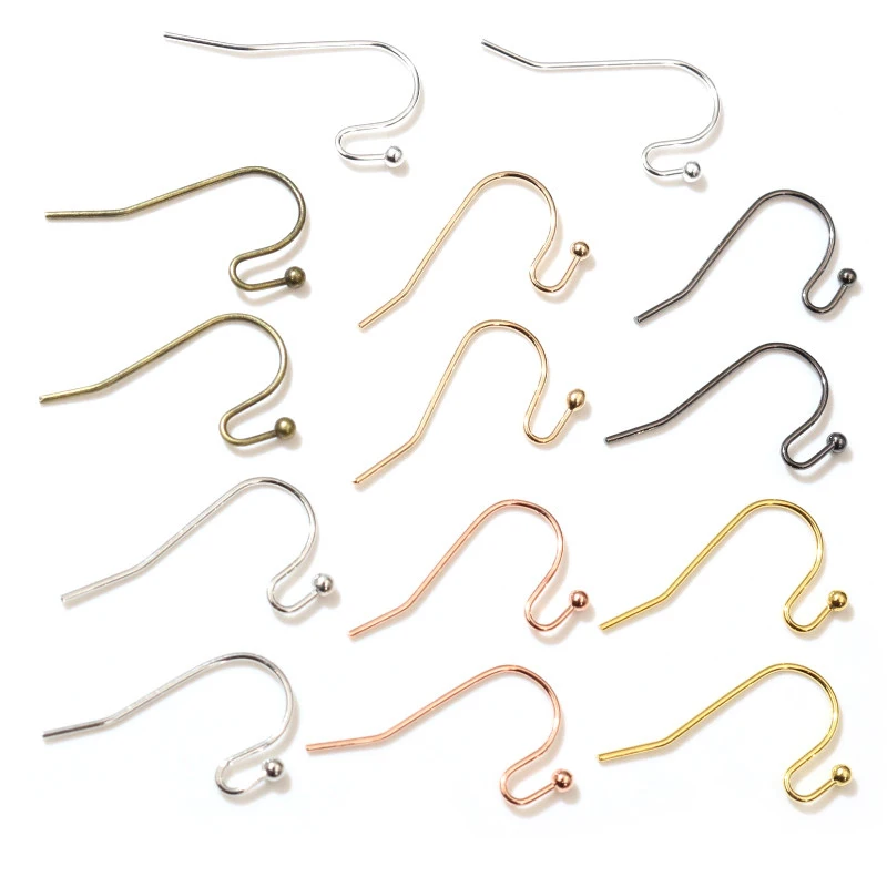 Top Trends: 100pcs / lot 21x16mm DIY Earring Findings Earrings Clasps Hooks Fittings DIY Jewelry Making Accessories Brass Hook Earwire Jewelry Shoppable Styles