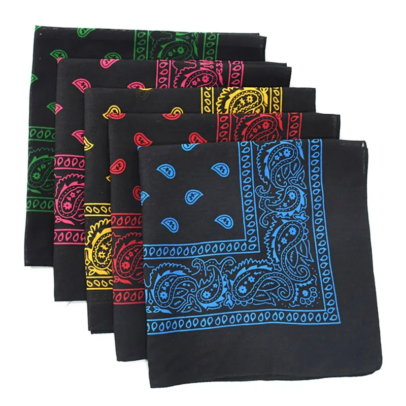 Top Trends: Black Hip Hop Bandana Kerchief Unisex Hair Band Neck Scarf Paisley Headwear Wrist Hairwrap Square Scarves Print Handkerchief Shoppable Styles