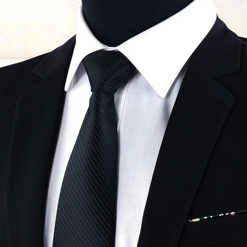 Top Trends: Solid Color Men Stripe Fashion Ties Wedding Suit Business Party Casual Necktie Version Black Tie Professional Working Stria Shoppable Styles