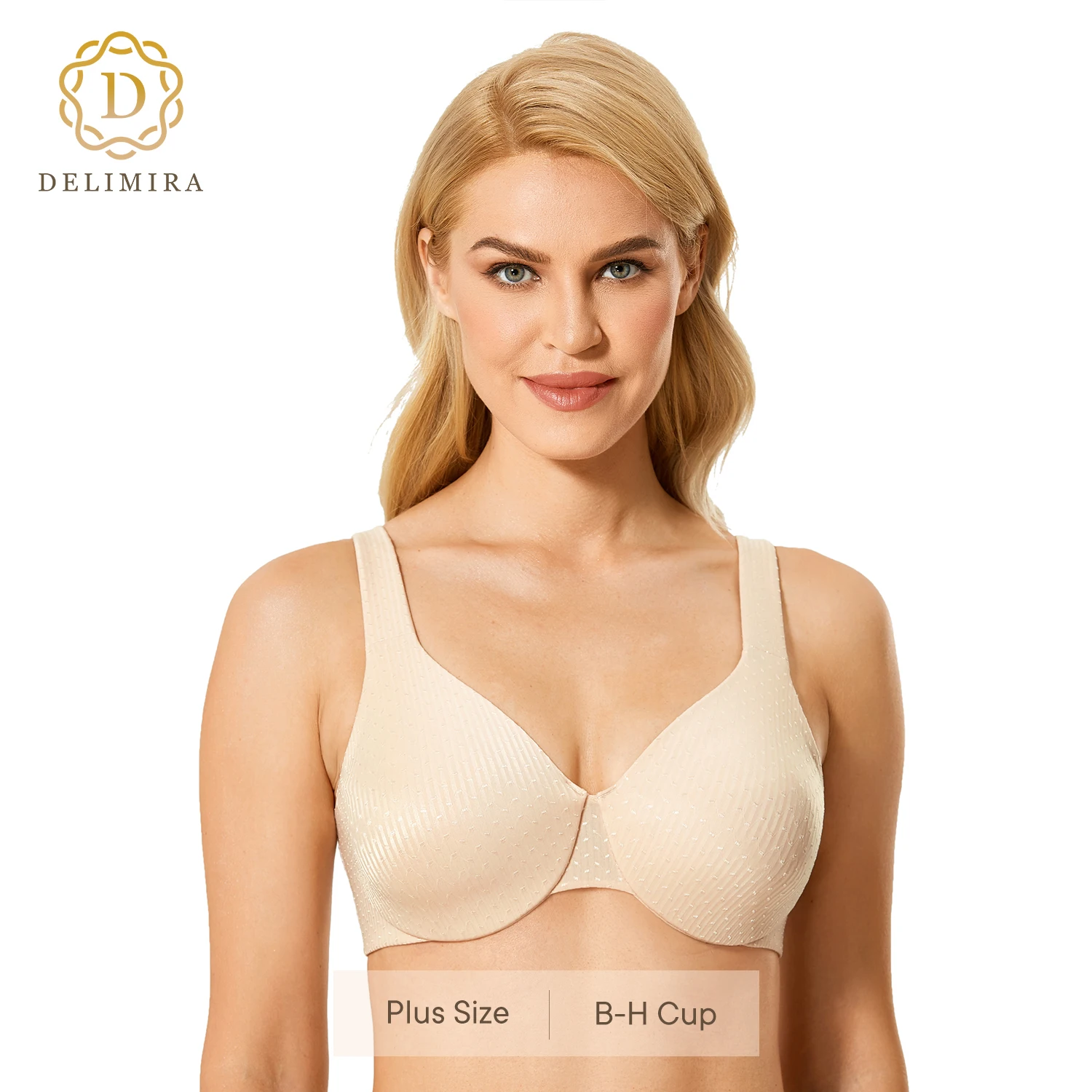 Top Trends: DELIMIRA Women&#039;s Plus Size Minimizer Bra Seamless Floral Unlined Underwire Full Coverage DD E F G H Shoppable Styles