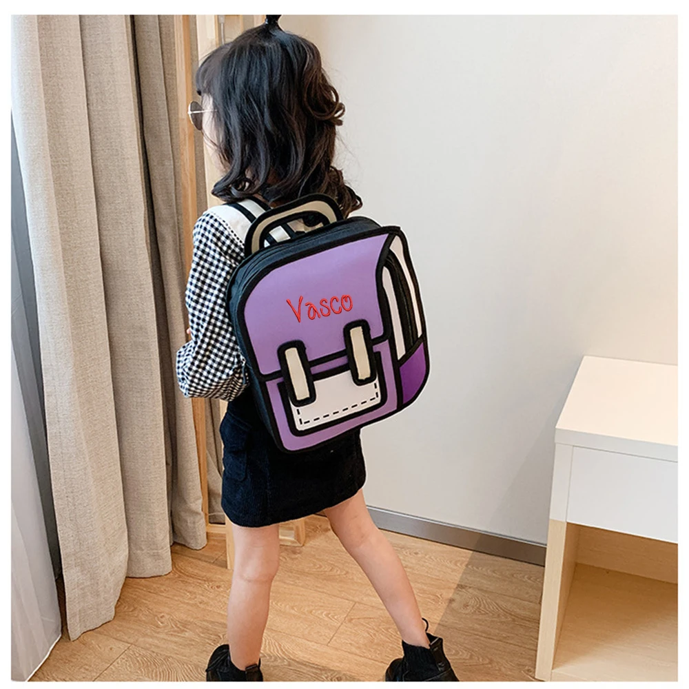 Top Trends: Customized Embroidered Kids Anime Schoolbag 3D Backpack Personalized Name Primary School Student Backpack Boys Girls Gift Bags Shoppable Styles