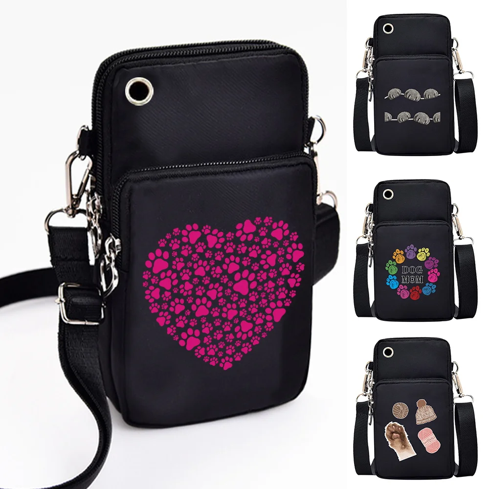 Top Trends: Waterproof Mobile Phone Bag Footprints Pattern Lipstick Purses Pouch For IPhone 12 / 13 Pro Max Mini X XR 7 8 Plus CrossBody Bag Shoppable Styles