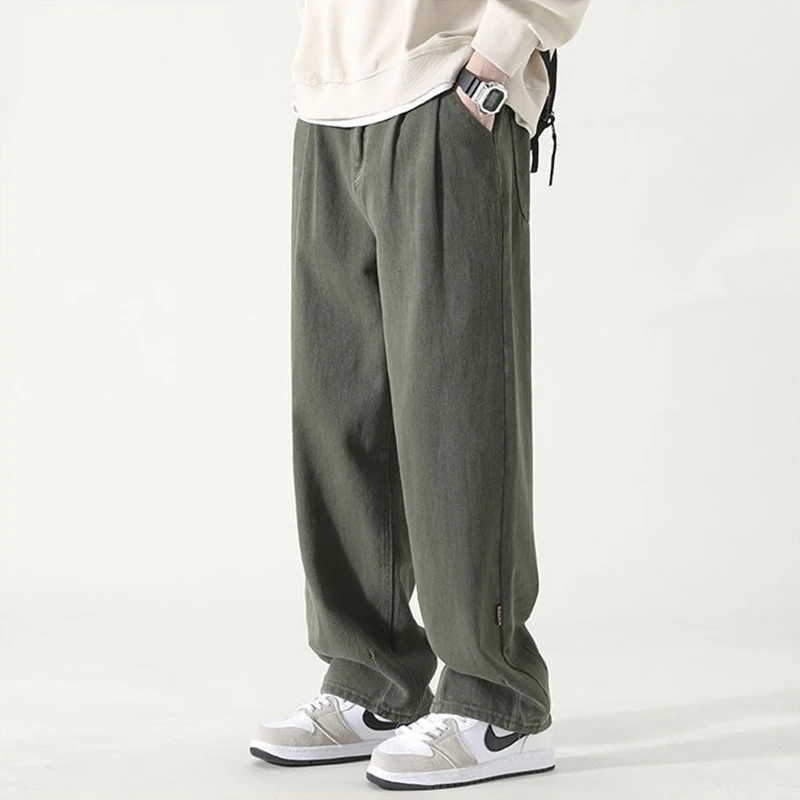 Top Trends: Spring Autumn Y2K Korean Style Vintage Harajuku Trousers Men All Match Loose Casual Wide Leg Workwear Pants Vintage Male Clothes Shoppable Styles