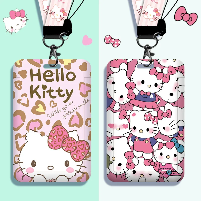 Top Trends: Sanrio Cartoons Card Holder Hello Kitty Protective Case Student Hanging Neck Rope PVC Lanyard ID Card Cover Credential Holder Shoppable Styles