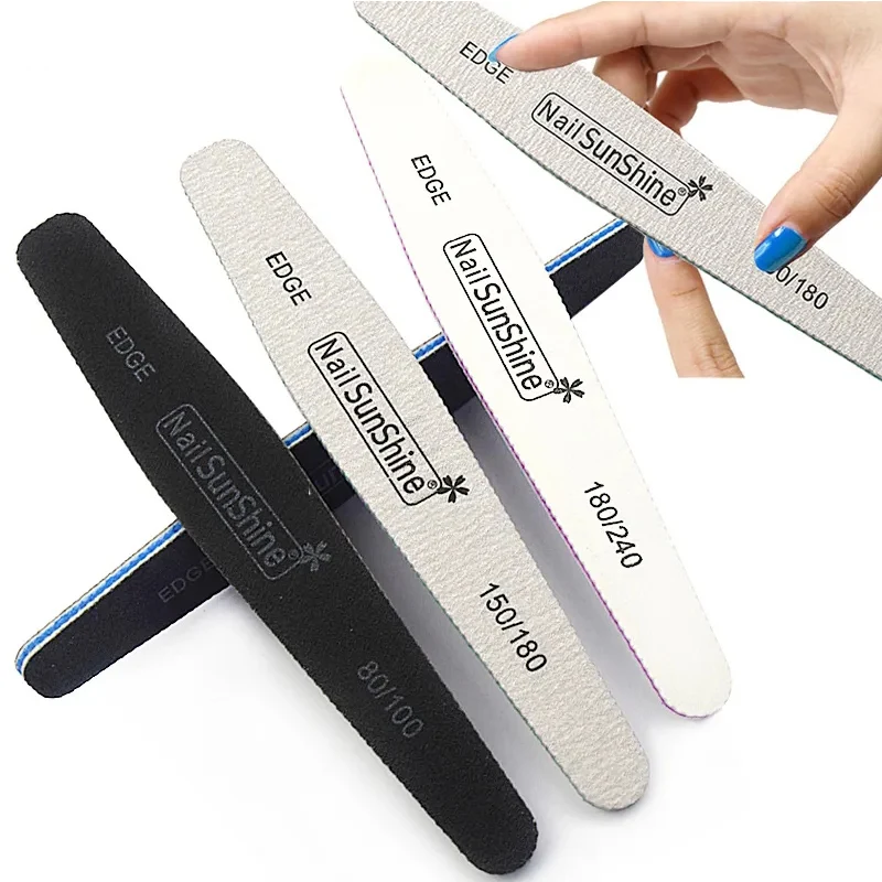 Top Trends: 3 Pcs / lot Mix Grit Professional Nail File Lime Art Tips Manicure Diamond Nagelvijl Unha Tools Sanding Polish 80 / 100 / 150 / 180 / 240 Shoppable Styles