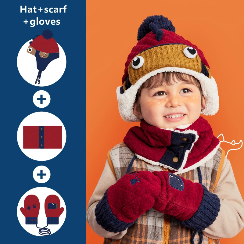 Top Trends: Cartoon Animal Children's Knitted Hat Set Autumn And Winter Hat Scarf Gloves Girls Boys Warm Sweater Hat Kids Birthday Gift Shoppable Styles - Image 6