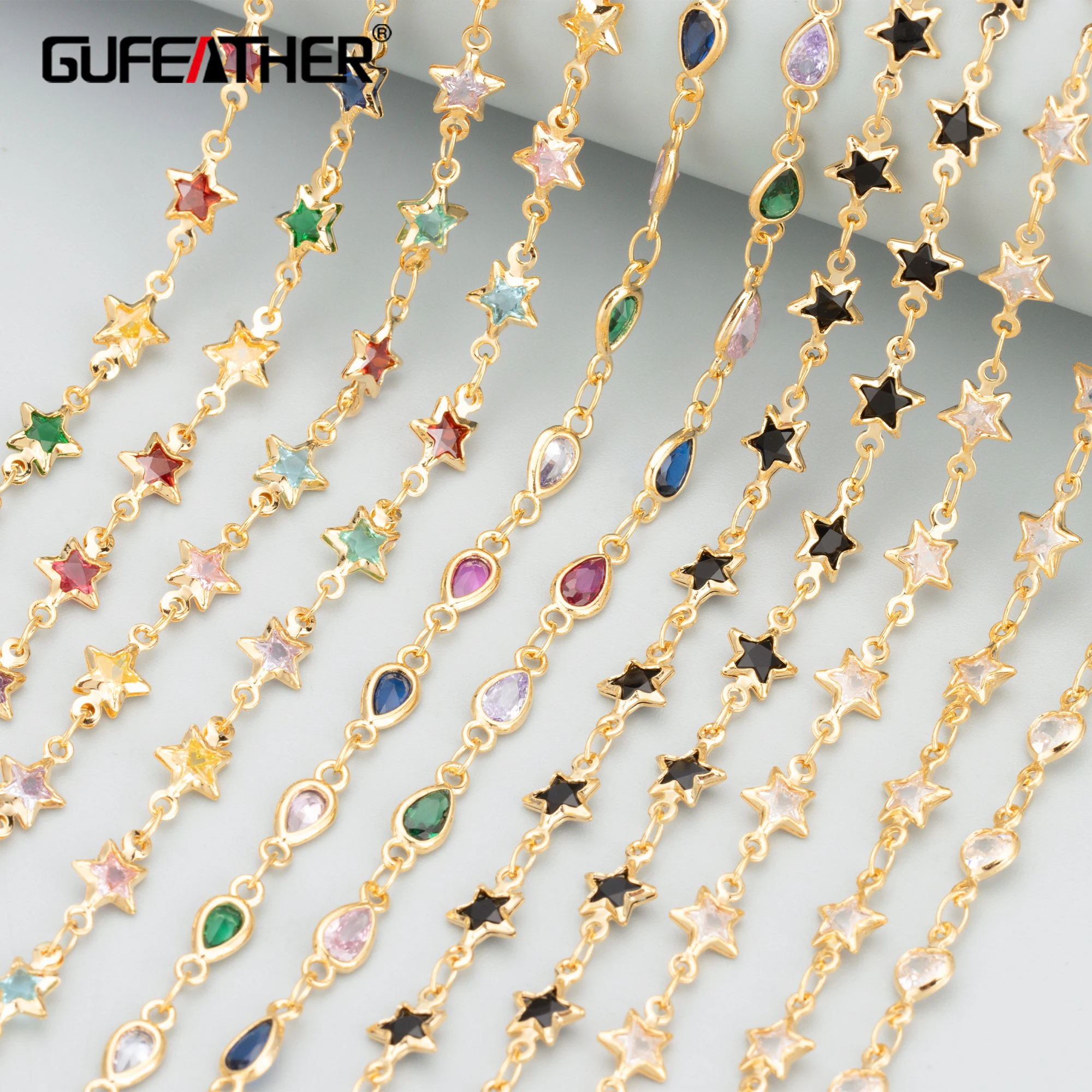 Top Trends: GUFEATHER C314, diy Chain, pass REACH, nickel Free, 18k Gold Plated, copper , zircon, jewelry Making, diy Bracelet Necklace, 50cm / lot Shoppable Styles