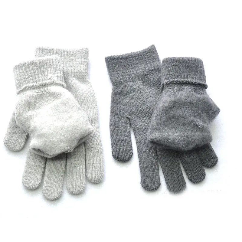 Top Trends: Full Finger Knitted Woolen Mittens Winter Warm Hand Warmer Men Women Gloves Outdoors Thick Cycling Driving Gloves Work Glove Shoppable Styles - Image 6