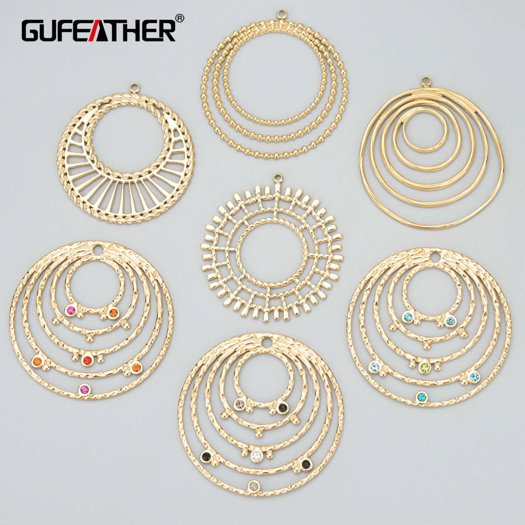 Top Trends: GUFEATHER MD13, jewelry Accessories, 316L Stainless Steel, nickel Free, zircons, charms, jewelry Making Findings, diy Pendants, 2pcs / lot Shoppable Styles