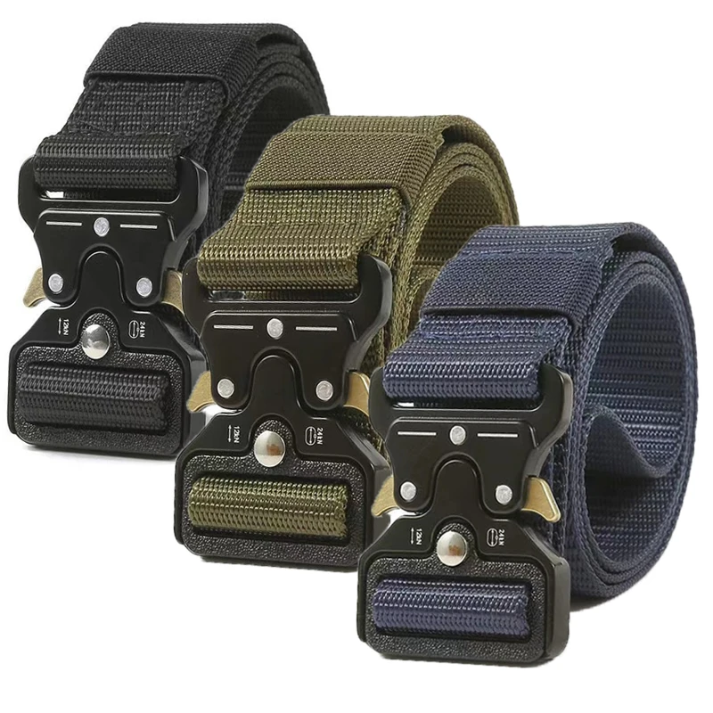 Top Trends: Men Belt Metal Male Tactical Men'sTactical Military Nylon Belt Military Canvas Belts Big Size Outdoor Sport Belts Shoppable Styles