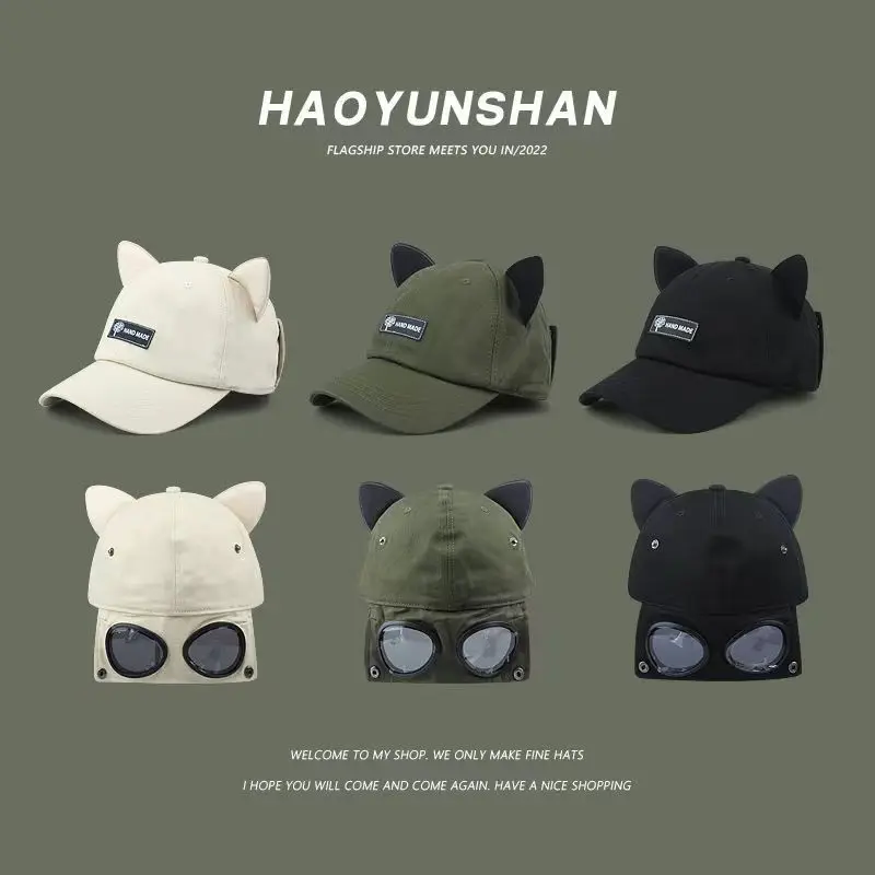 Top Trends: Aviator Hat Ins Korean Style Personality Glasses Cap Sunglasses Sunshade Versatile Cartoon Baseball Cap Shoppable Styles