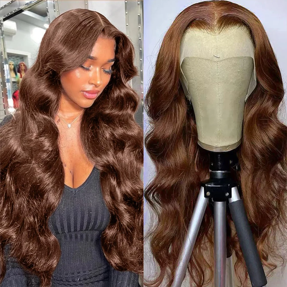 Top Trends: Chocolate Brown Lace Front Wigs Body Wave 4×4 13x4 HD Lace Front Wigs Human Hair 13X6 HD Lace Frontal Wig For Women Glueless Wig Shoppable Styles