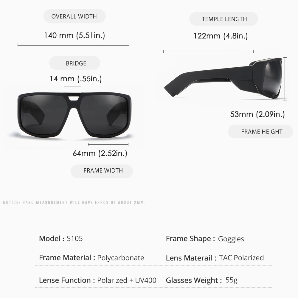 Top Trends: Brand Touring Men's Polarized Sunglasses Sports 1.1mm Thickness Polarization Sun Glasses Quality 5-Barrel Hinges Original Box Shoppable Styles - Image 3