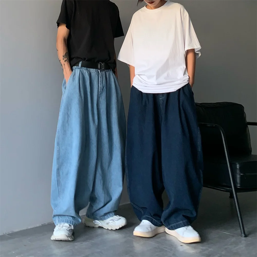 Top Trends: Baggy Jeans Man Cargo Pants 2023 Streetwear Jeans For Men Autumn Men Clothing Korean Loose Straight Male Black Clothes Shoppable Styles