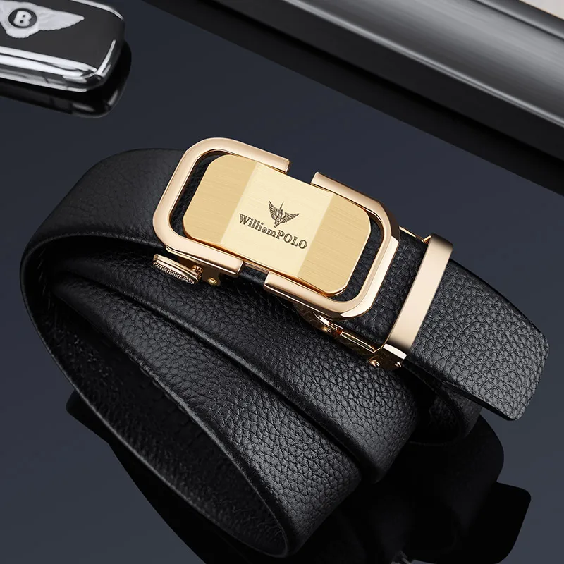 Top Trends: Genuine Leather Business Belt Automatic Buckle Men&#039;s Fashion Belt Versatile And Personalized Belt Shoppable Styles