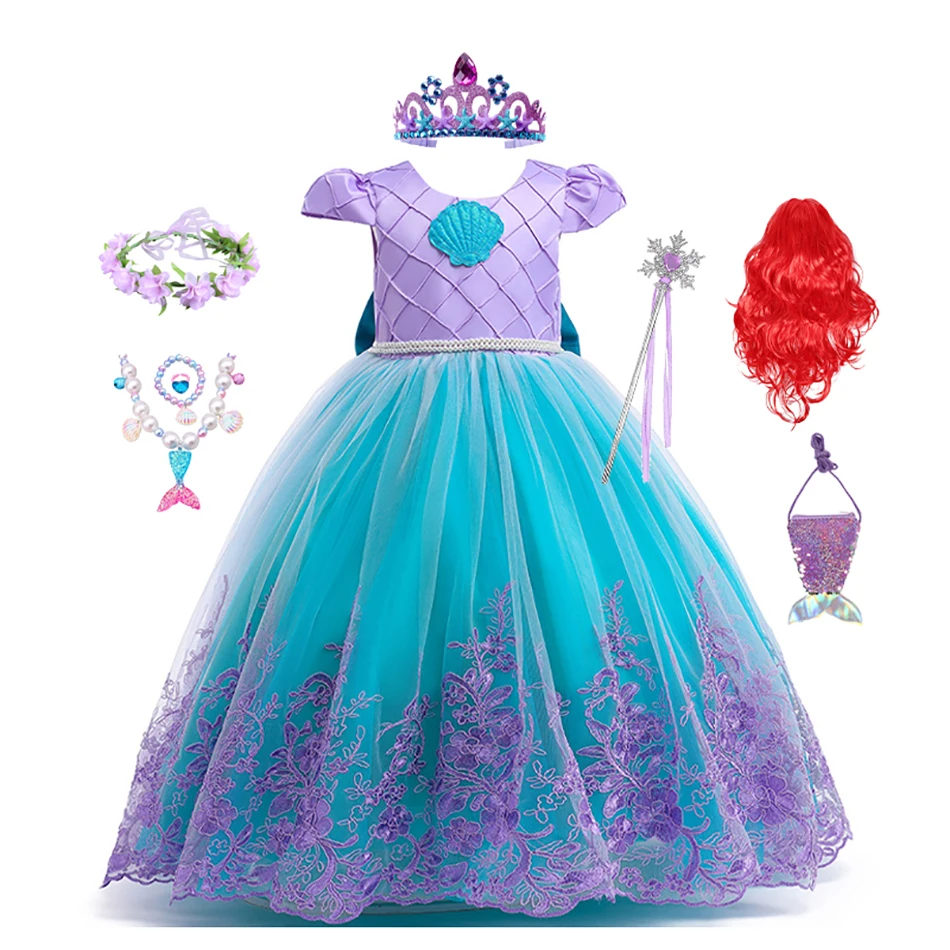 Top Trends: Baby Girl Embroidery Mermaid Dress Kids Princess Ariel Cosplay Costume Girl Birthday Party Christmas Costumes For 2-10 Years Shoppable Styles