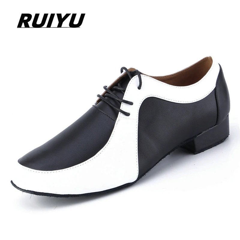 Top Trends: Men's Modern Dance Shoes Show Competition Dance Sports Standard Shoes Soft Soled Leather 2.5cm With Tango Jazz Rumba Ballroom Shoppable Styles