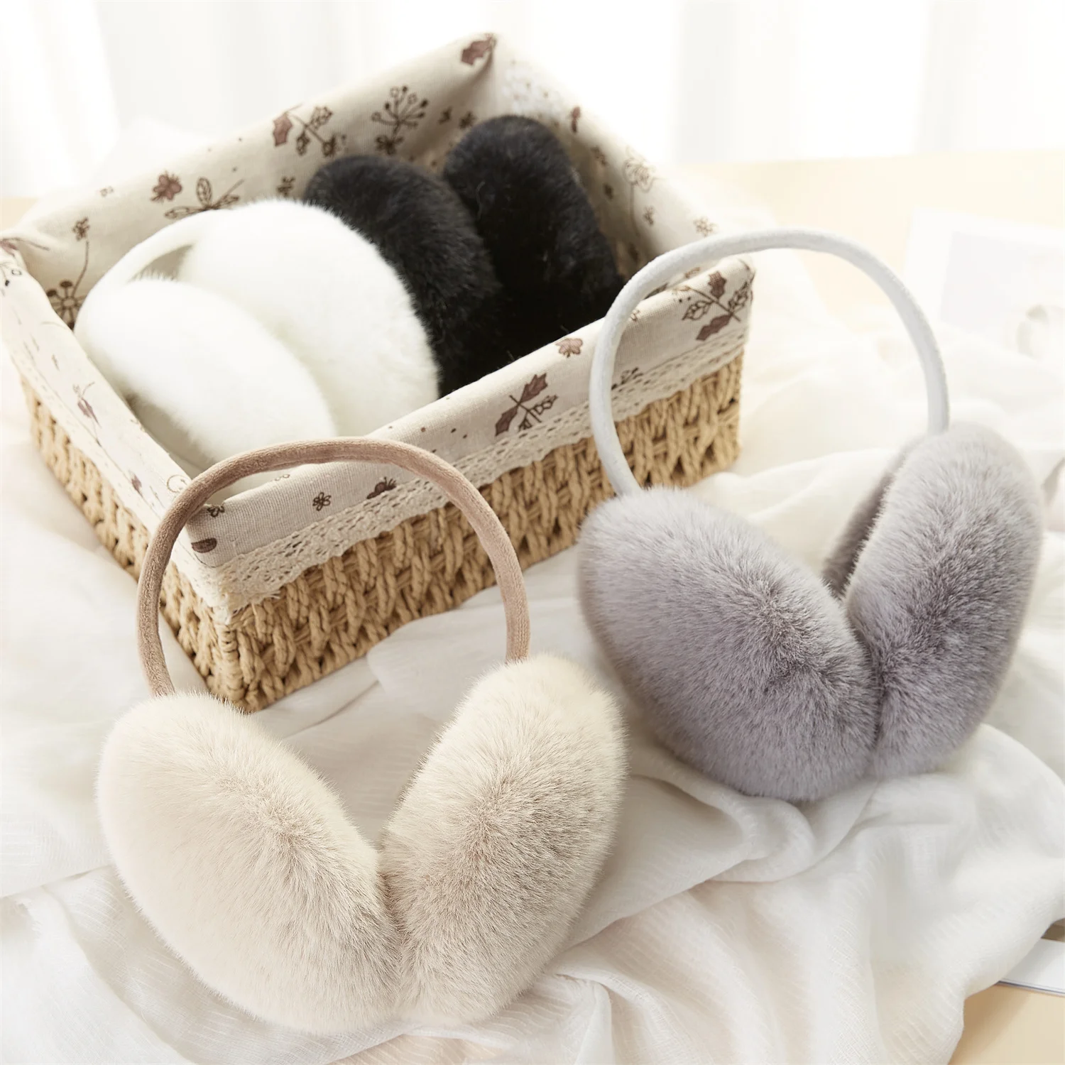 Top Trends: High Quality Earmuffs Faux Rabbit Fur Hang Ear Cover Warm Winter Headwear Ear Muffs Fur Earmuffs Unisex Adult Ear Warmer Fold Shoppable Styles